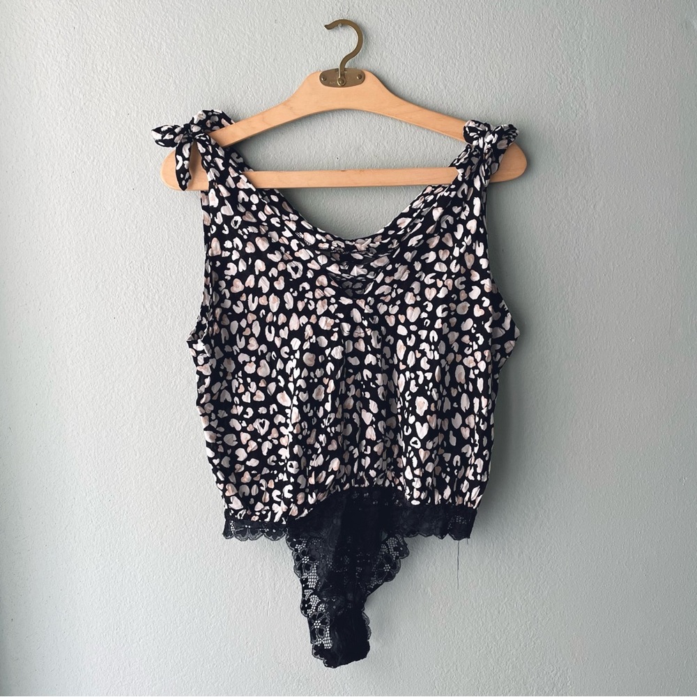 Free People | Intimately FP Bare It All Spotted Bodysuit Black Combo